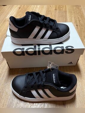 Adidas Grand Court 2.0 Lil Kids’ Shoes Size 13K Core Black Cloud White GW6503
